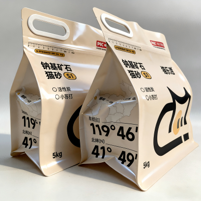 حقيبة فضلات القطط محكمة الغلق بثمانية جوانب مع مقبض بسحاب