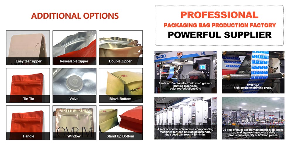 Eco-friendly kraft paper coffee packaging bags